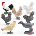 thumbnail image 1 of Set de figuras de pollo en miniatura de animales de granja, 7 piezas, para niños, 1 of 2
