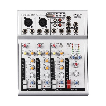 Mini Household Portable Audio Mixer with USB DJ Sound Mixing Console 48V Amplifier for Karaoke KTV (Best Portable Audio Mixer)