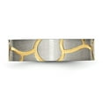 thumbnail image 3 of Titanium Brushed Yellow IP-plated 6mm Grooved Band, 3 of 7