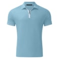 thumbnail image 6 of Sngxgn Mens Shirt Short Sleeve Casual Polo Shirts for Men(Light Blue,XXL), 6 of 8