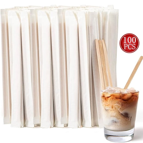 Djiypn Disposable Wooden Coffee Stirring Sticks for Hot Beverages - Perfect for Coffee Shops, Offices, and Home Use - Eco-Friendly and Versatile for Mixing Cocktails and Crafts