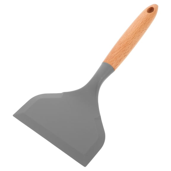 Worgeous Non-Stick Silicone Turner for Frying Wide Edge Spatula with Wooden Handle Cooking Flipping Spatula for Pancakes Fish and Steak