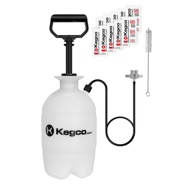 Kit de limpieza para kegerator Kegco con bomba manual de 1 galón