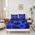 thumbnail image 3 of Erosebridal Blue Gamer Sheet Set Twin,Geometric Gamepads Bedding Sets Twin Size,Video Game Twin Sheet Sets,Lightweight Gradient Bedroom Decoration,3pcs, 3 of 6