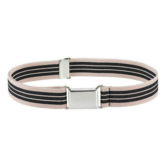 Prolriy Kids Belt Kids Toddler Belt Elastic Adjustable Stretch Unisex Belts Silver Square Buckle Belts for Girls Boys Khaki