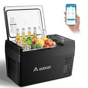 AOBOSI 26 Quart Electric Car Refrigerator 12/24V DC 110-240V AC Portable Fridge Freezer -4-68℉ Compressor Cooler for Truck Van RV Camper SUV Boat Travel Camping Road Trips and Home Use