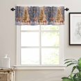 thumbnail image 7 of Christmas Deer Kitchen Curtains and Valances Set, Xmas Tree Ball Lights Snow Day Forest Snowscape Rod Pocket Window Valance Window Curtain Panels for Living Room Bedroom Laundry, 27.5x24in, 3 Pieces, 7 of 7