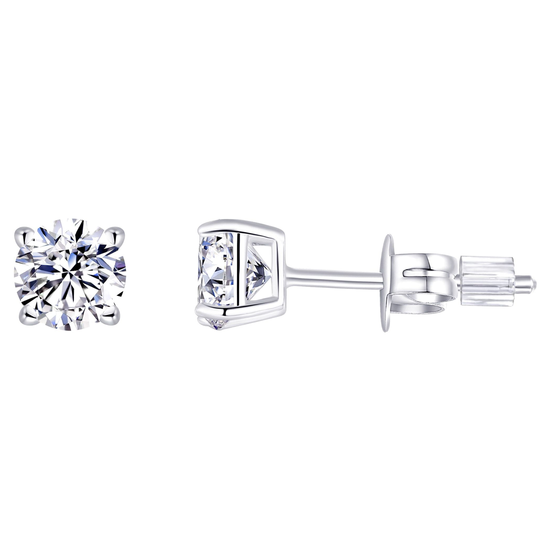 Believe by Brilliance Women's Crystal Heart Set in Fine Silver Plated Brass