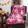 thumbnail image 3 of OCCOA Ghost Blanket Pinky Halloween Throw Blanket 39x29in Cute Ghost Pattern Soft Cozy for Bedroom Sofa Couch Bed Fall Festival Home Decoration Gift, A, 3 of 6