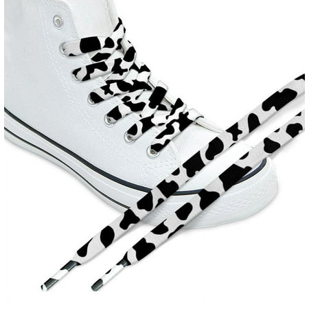 

WIRESTER 1 Pair Replacement Shoelaces Fashion Shoestrings forHiking Shoes Sport Shoes Boots Sneakers Outdoor - Cow Spots Pattern