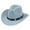 Sky Blue, variant on Fgnfyis Stylish Unisex Cowboy Hat With Metal For Concerts Outdoor Western Events And Party Headwear Blue One Size