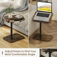 thumbnail image 3 of Set of 2 Sofa Couch Arm Table Tv Tray Small Bed Stand C Shaped Side End Tables for Living Room, Bedroom, Bedside Rustic Brown, 3 of 7
