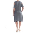 thumbnail image 2 of STYLE & COMPANY $49 1419 Gray Heather Pleated Cold Shoulder Pleated Dress L B+B, 2 of 2