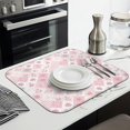thumbnail image 3 of Pioneer Flower Floral Print Pattern Kitchen Dish Drying Mat 1 Pack, Ultra Absorbent Microfiber Drainer Mat, 16"x18", 3 of 6
