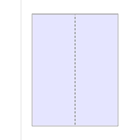 Business Form w Single Perforation (4.25"), 8.5"x 11" Blue 24lb Bond- 500 Sheets