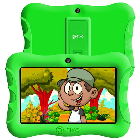 Contixo Kids Tablet with over $150 value of pre-installed Teacher Approved Apps, Android, 7", 32GB Storage, Learning Tablet with Parental Control, Kid-Proof Protective Case, age 3-8, V9-3-32-Green