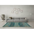 thumbnail image 3 of Ahgly Company Indoor Round Southwestern Light Blue Country Area Rugs, 6' Round, 3 of 4