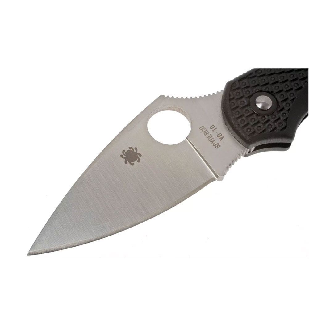 Spyderco Dragonfly 2 Folding Knife 2-5/16" VG10 Satin Plain Blade, Black FRN Handles, Lockback - C28PBK2