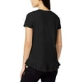 thumbnail image 4 of Maison Jules Womens Ss Ruffled Hem Basic T-Shirt, 4 of 4