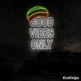 thumbnail image 3 of Craftnamesign Good Vibes Only Neon Sign, Bedroom Decor, Bar Club Shop Decor, 3 of 4