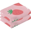 thumbnail image 2 of SKYSONIC 16"x28" Face Hand Towel Set, Strawberry Pattern Red Flower Love Cotton Washcloths, Quick-Dry Highly Absorbent Bath Towels 2 PCS for Bathroom Ktichen Travel SPA Gym, 2 of 7