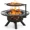 Black-20'' bowl, variant on BALI OUTDOORS 32 inch Fire Pit with Poker, Wood Burning Fire Pit Patio for Outside with Grill