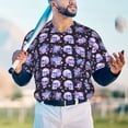 thumbnail image 5 of Lsque flower Skull rose Pattern Mens Polo Golf Shirts Funny Graphics Shorts Sleeve Button Shirts Baseball T-shirt-Small, 5 of 7