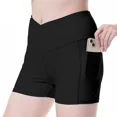 thumbnail image 4 of SOMER Biker Shorts for Women High Waisted Crossover Athletic Yoga Pants with Pockets No Front Seam Compression, 4 of 6