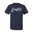 thumbnail image 2 of Wild Bobby, Enjoy Jesus Christ and Thou Shalt Never Thirst Coke Parody | Mens Inspirational/Christian Graphic T-Shirt, Navy, Large, 2 of 3