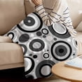 thumbnail image 2 of Fleece Blanket Modern Circle Gray Black White Blankets, Soft Cozy Warm Flannel Throw Blanket, Abstract Geometric Art Blanket for Bed Couch Sofa,40x60In, 2 of 9