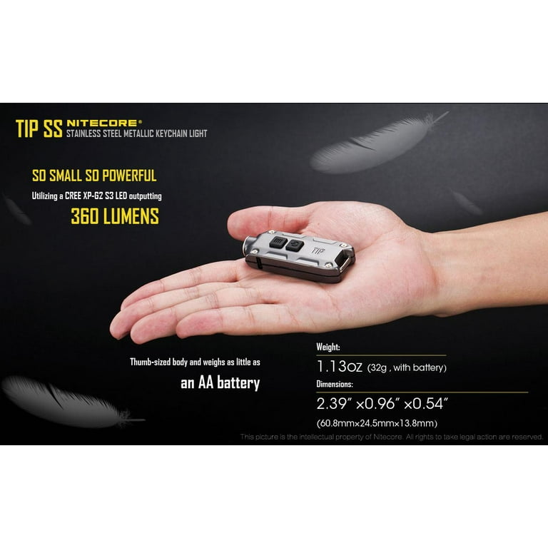 NITECORE 2018 TIP 360 Lumen Rechargeable Keychain Flashlight