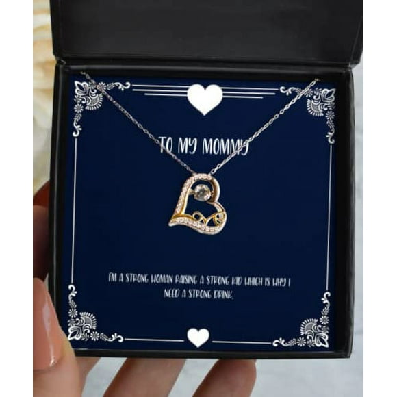 amangny New Mommy Love Dancing Necklace, I'm A Strong Woman Raising A Strong Kid Which is Why I Need A, Reusable Gifts for Mom