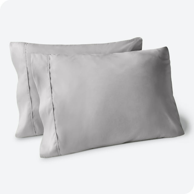 Bare Home Pillowcase Set - Premium 1800 Collection - Double Brushed - Ultra Soft - King Size, Light Gray, 2 Count