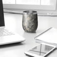 thumbnail image 3 of Camouflage 12oz Stainless Steel Insulated Wine Tumbler with Lid and Straw – Double Wall Vacuum Mug for Hot & Cold Drinks, 304 Steel Interior, Sweat-Free Design, 3 of 5