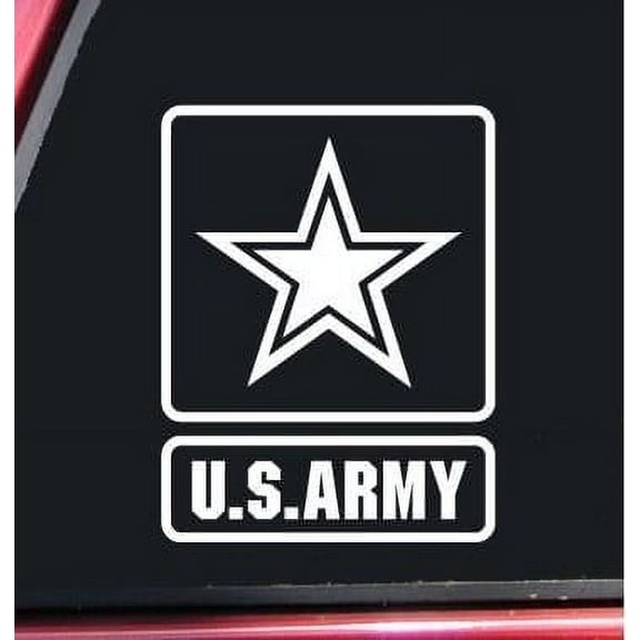 U.S. Army Vinyl Decal Sticker - White | 6-Inches | Car Truck SUV Van Laptop Macbook Decal Sticker