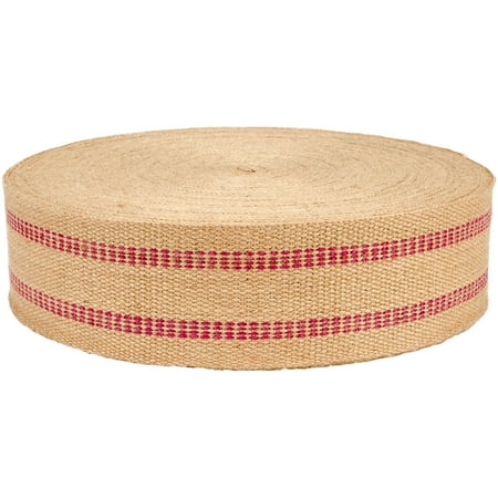 Mastex Jute Webbing 3.75"X70yd-Natural W/Red Line