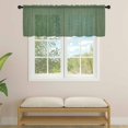 thumbnail image 2 of Dark Green Burlap Texture Sheer Curtains Valances for Windows Farmhouse Vintage Green Chiffon Kitchen Valances for Cafe, Rod Pocket Voile Window Treatments Curtains for Living Room Bedroom, 54"x18", 2 of 9