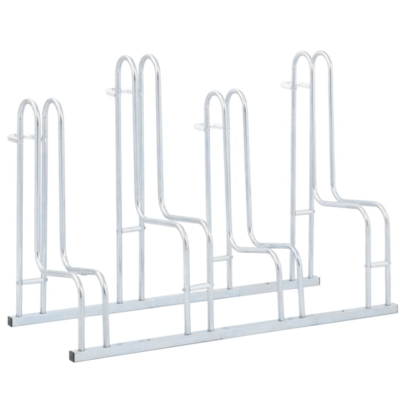vidaXL Bicycle Stand for 4 Bikes Floor Freestanding Galvanized Steel
