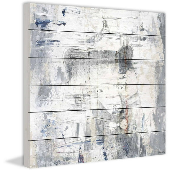 Dizzy Bear Painting Print on White Wood