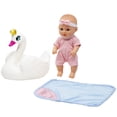 thumbnail image 5 of Dream Collection: 10" Bath Time Baby Doll & Swan Floatie Set - Onesie Outfit & Headband, Swaddle Blanket Towel, Hard Body, Water Play Toy Set, Kids 2+, 5 of 8