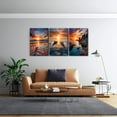 thumbnail image 3 of 3 Pcs Orange Beach Scenery Wall Art Ocean Sunset Posters Wall Decor Pictures Starfish Dolphin Canvas Prints Paintings for Living Room Dining Room Office Bathroom Artwork Home Decoration Unframed, 3 of 5