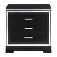 thumbnail image 3 of Pemberly Row Contemporary 3-Drawer Wood Nightstand in Black Finish, 3 of 10