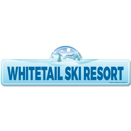 Whitetail Ski Resort Street Sign | Indoor/Outdoor | Skiing, Skier, Snowboarder, Décor for Ski Lodge, Cabin, Mountian House | SignMission personalized