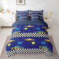 thumbnail image 2 of Homewish Adults Female Men Yellow Green Sport Car Bedding Comforter Set 7pcs,Geometric Plaid Grid Queen Bedding Sets Super Cozy,Fast Car Theme Queen Sheet Sets,Ultra Soft Home Decor,Reversible, 2 of 8