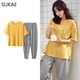 thumbnail image 1 of SUKAE-ropa de dormir de dos piezas para mujer, pijama de tiras de talla grande, minimalista, Kawaii, rosa, para adolescentes, verano, M-5XL, 1 of 4