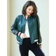 thumbnail image 4 of Chaqueta bomber de cuero genuino para mujer, tendencia 2024, abrigo informal de piel de oveja auténtica con rayas de color contrastante de alta gama, corto y ajustado, 4 of 5