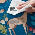 thumbnail image 2 of Newbridge Thanksgiving Woodland Critter Autumn and Fall Print Rectangle Vinyl Tablecloth with Flannel Backing, 52 x 52 Inch, Squirrels, Acorns, Deer and Owl Autumn Leaf Wreath Holiday Table Cover, 2 of 9