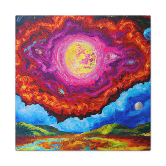 Starry Night Map Painting - Canvas