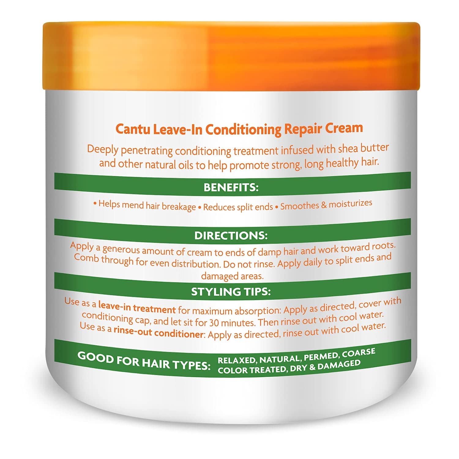 Cantu Leave-in Conditioning Repair Cream, 16 oz (Pack of 6)