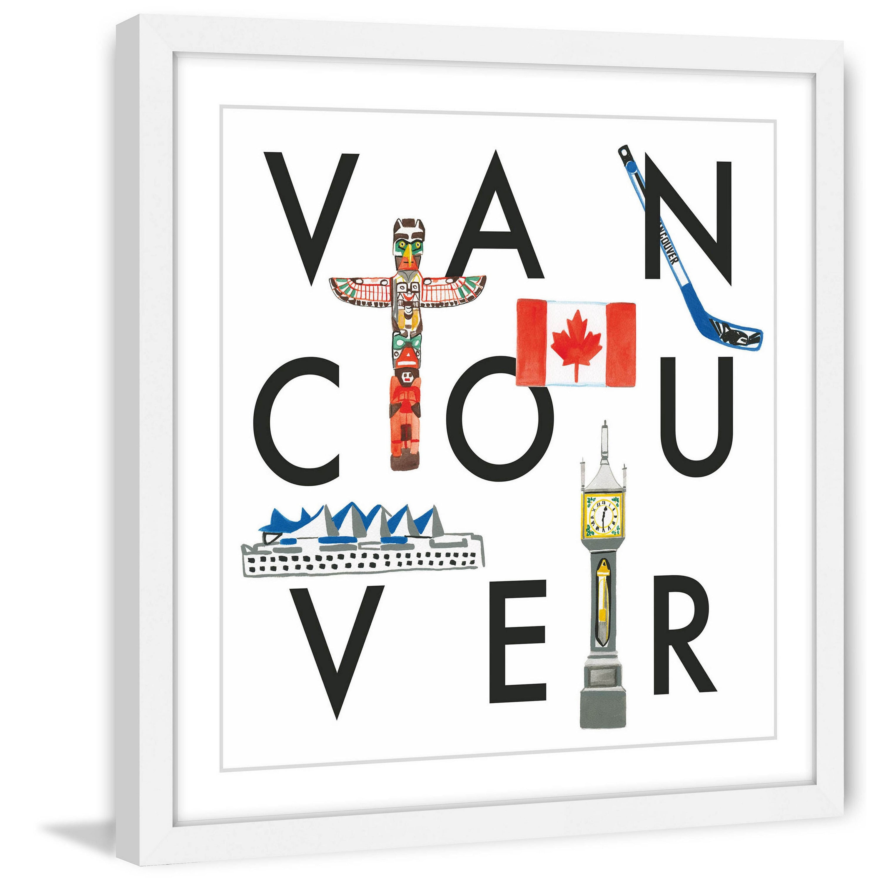 Marmont Hill "Vancouver Square" By Molly Rosner Framed Painting Art Print, 32.0" x 1.5"